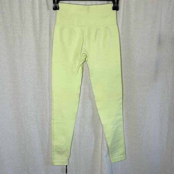 Bo and Tee High Rise Crop Neon Green Leggings NEW Logo on Leg Size XS Petite - Picture 2 of 11